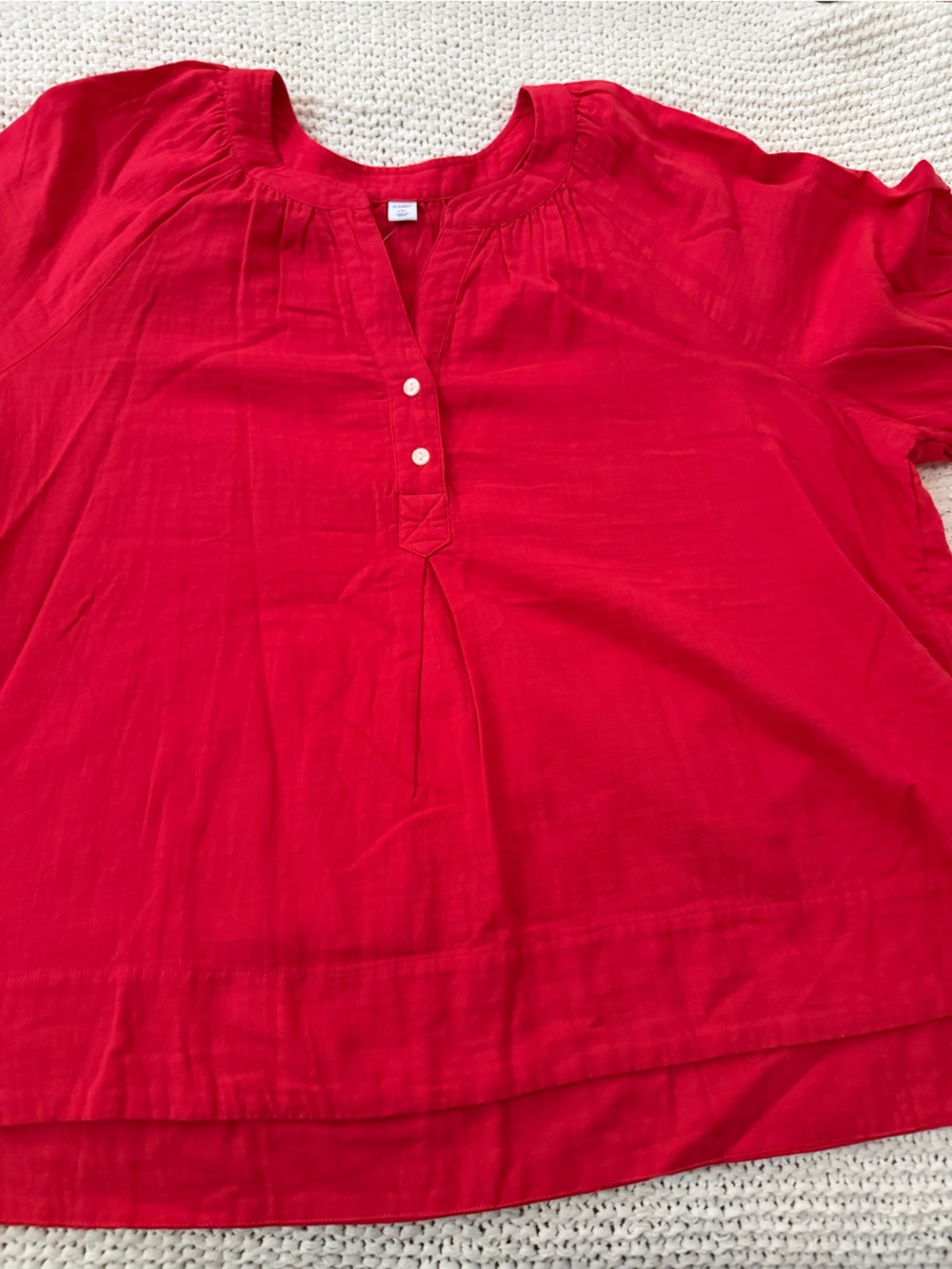 Old Navy Red Peasant Short-Sleeve Blouse NWT